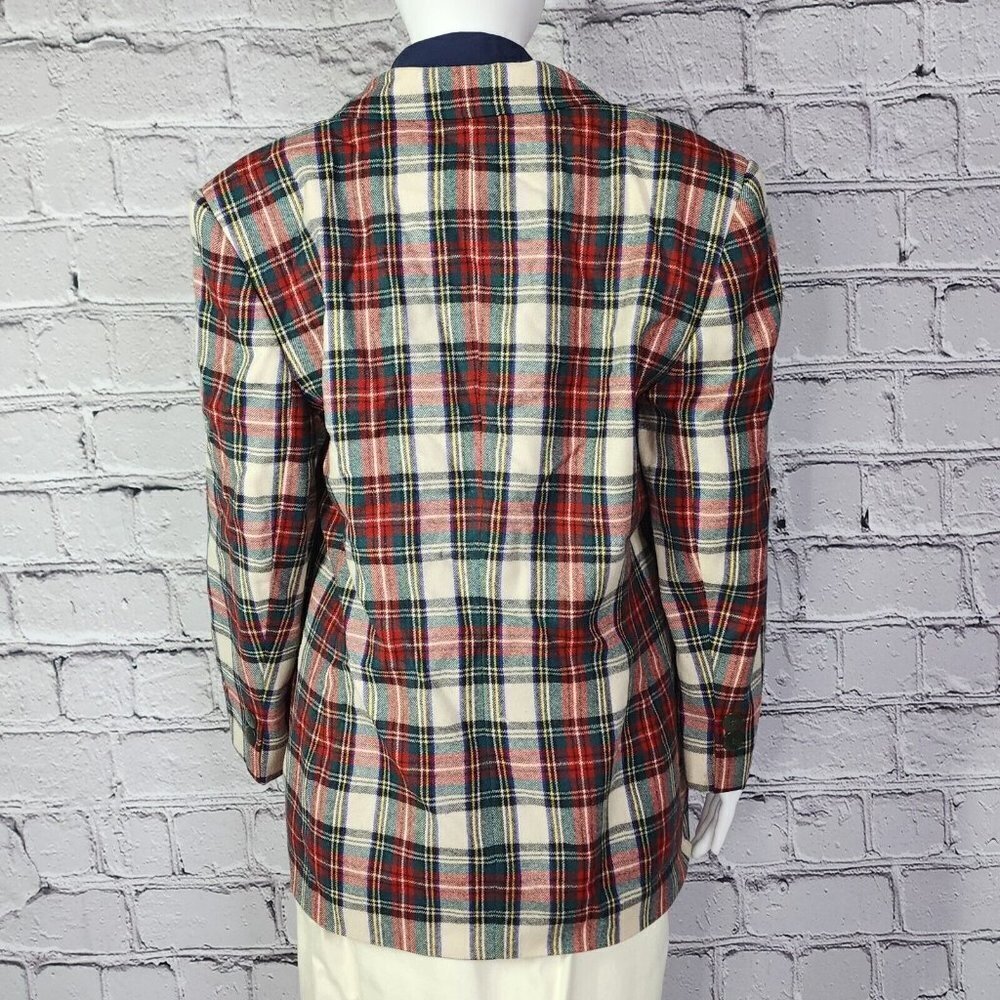 Giorgio Sant Angelo Wool Jacket Multi-Color Christmas Plaid Women's 14P - Picture 5 of 11